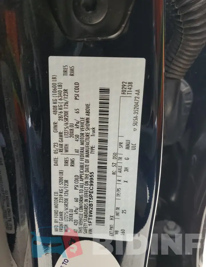 1FT8W2BT5PEC99955 Photo# 12