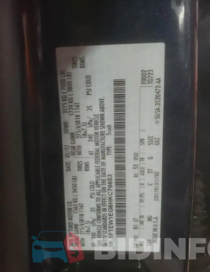 1FTEW1EG8HKC76653 Photo# 13
