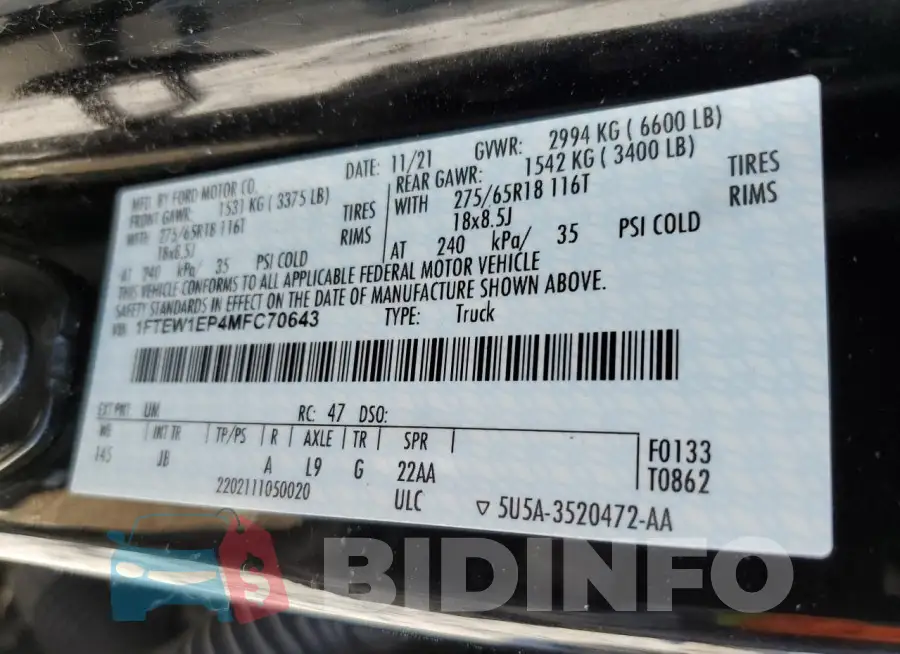 1FTEW1EP4MFC70643 Photo# 12