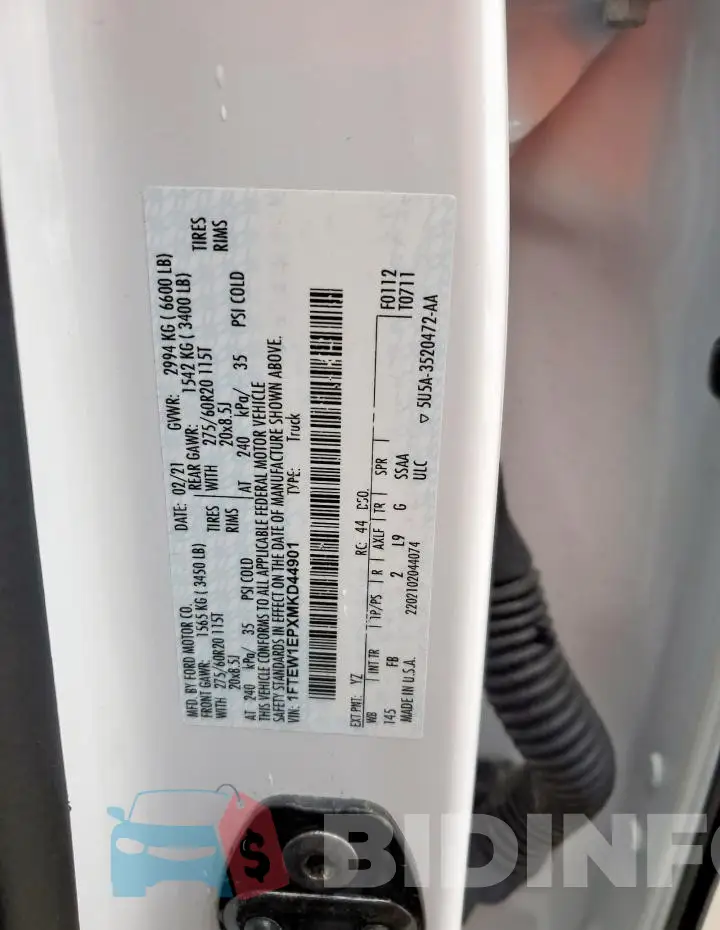 1FTEW1EPXMKD44901 Photo# 12
