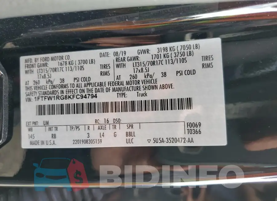 1FTFW1RG8KFC94794 Photo# 12