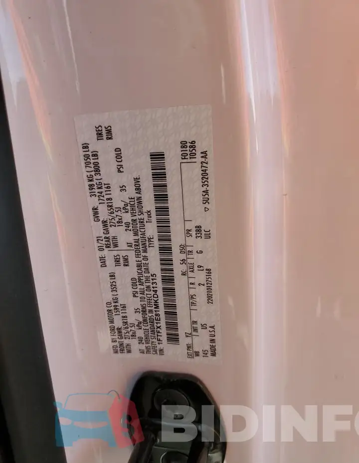 1FTFX1E81MKD41315 Photo# 12