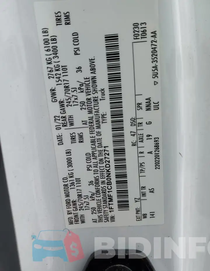 1FTMF1CB0NKD27271 Photo# 12
