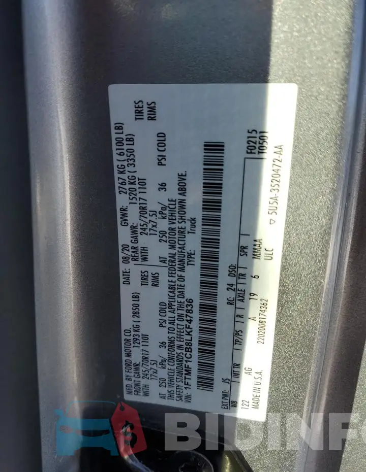 1FTMF1CB8LKF47836 Photo# 12