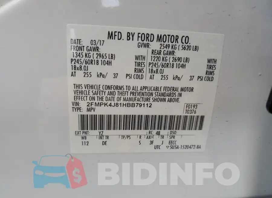 2FMPK4J81HBB79112 Photo# 13
