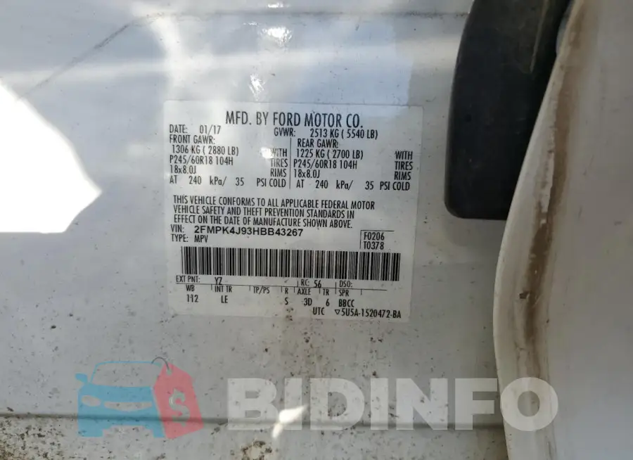 2FMPK4J93HBB43267 Photo# 12