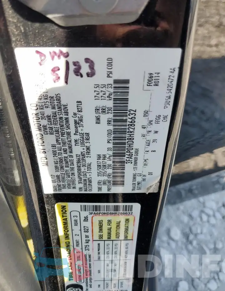 3FA6P0HD8HR286632 Photo# 13
