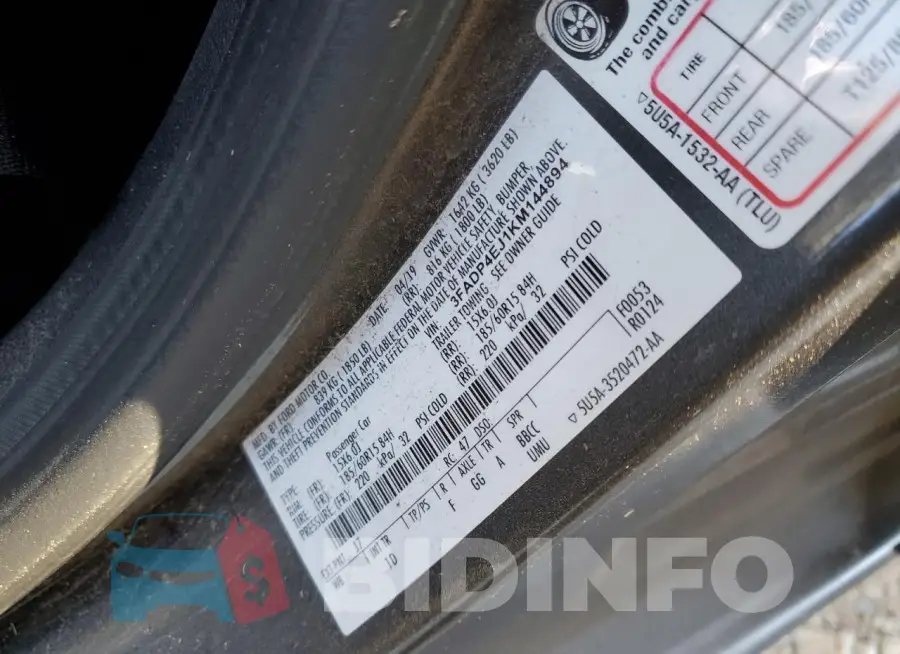 3FADP4EJ1KM144894 Photo# 12