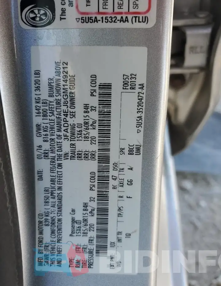 3FADP4EJ8GM149212 Photo# 12