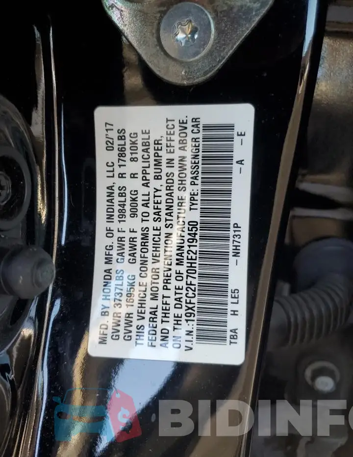 19XFC2F70HE219450 Photo# 12