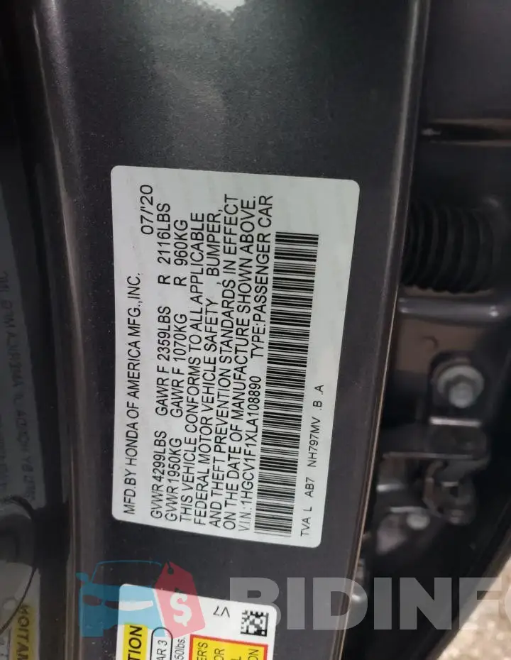 1HGCV1F1XLA108890 Photo# 12