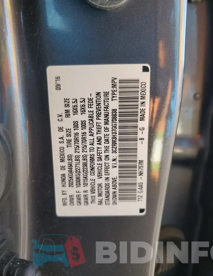 3CZRM3H37GG708838 Photo# 12