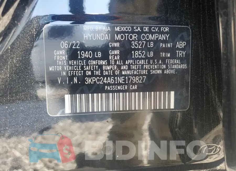 3KPC24A61NE179827 Photo# 12