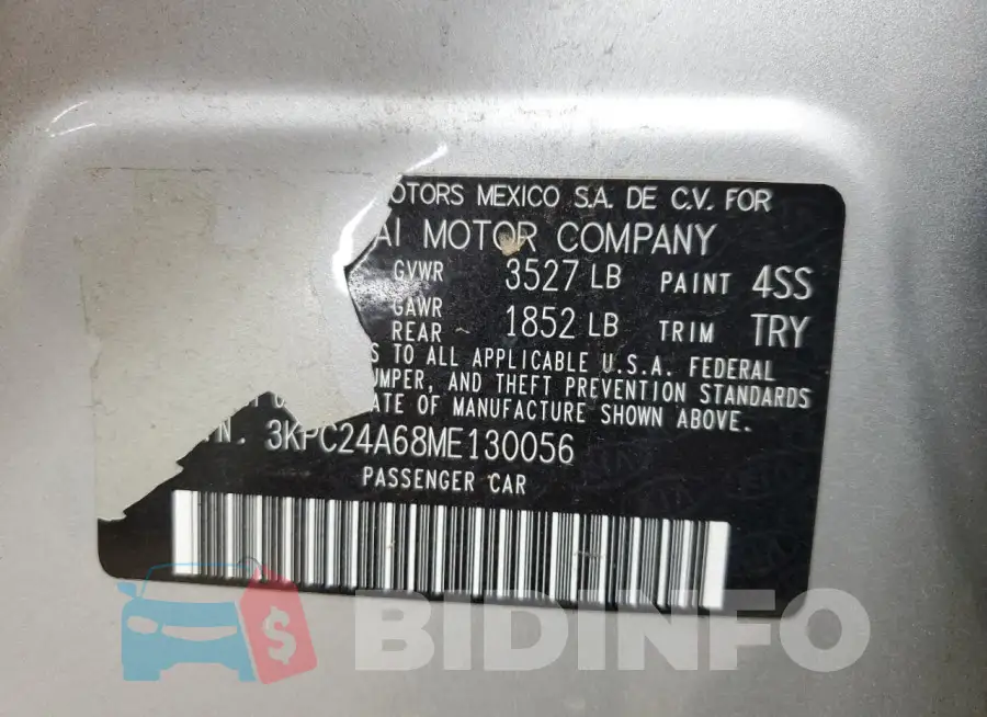 3KPC24A68ME130056 Photo# 12