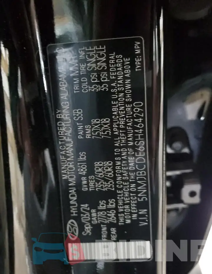5NMJBCDE6SH464290 Photo# 13