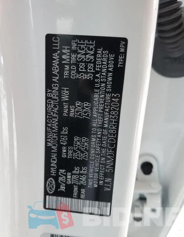 5NMJFCDE8RH382043 Photo# 13