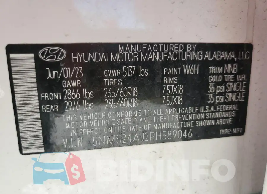 5NMS24AJ2PH589046 Photo# 13