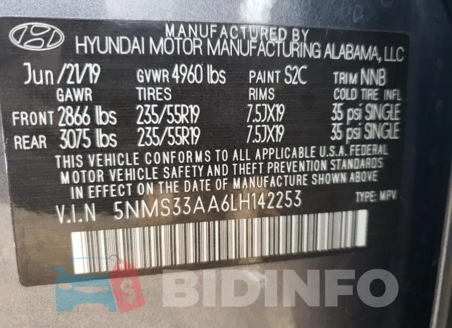5NMS33AA6LH142253 Photo# 12