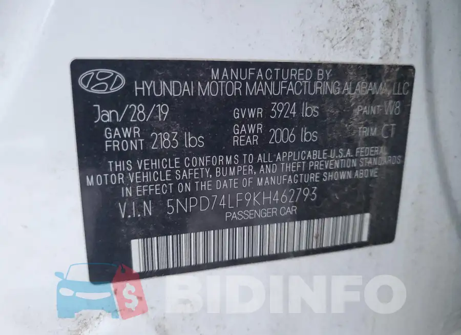 5NPD74LF9KH462793 Photo# 13