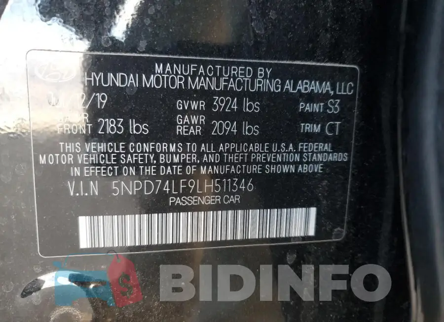 5NPD74LF9LH511346 Photo# 12