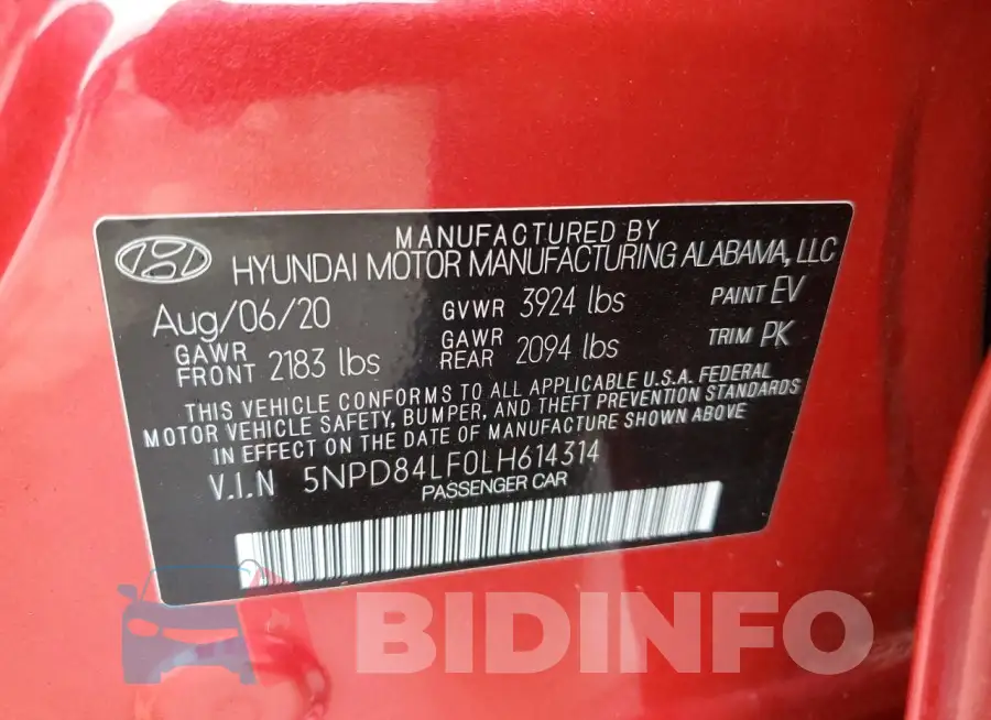 5NPD84LF0LH614314 Photo# 13