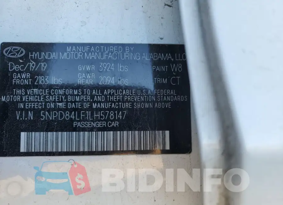 5NPD84LF1LH578147 Photo# 13