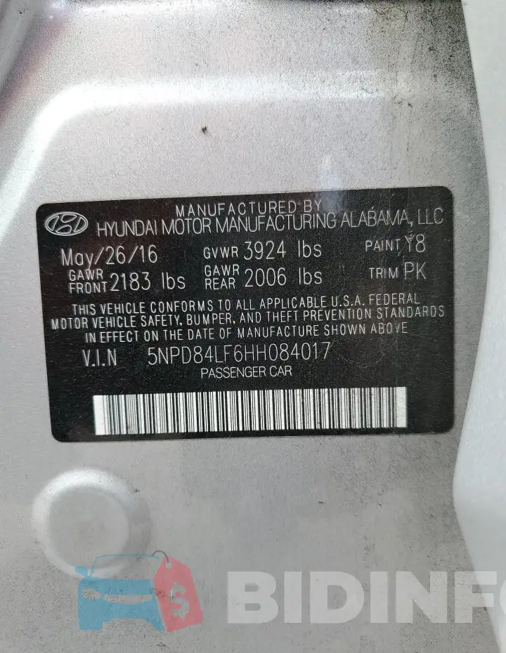 5NPD84LF6HH084017 Photo# 12