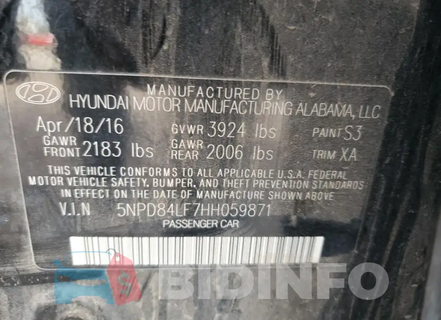 5NPD84LF7HH059871 Photo# 12