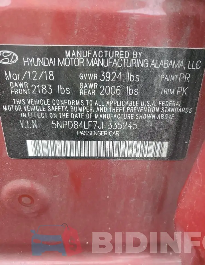 5NPD84LF7JH335245 Photo# 12
