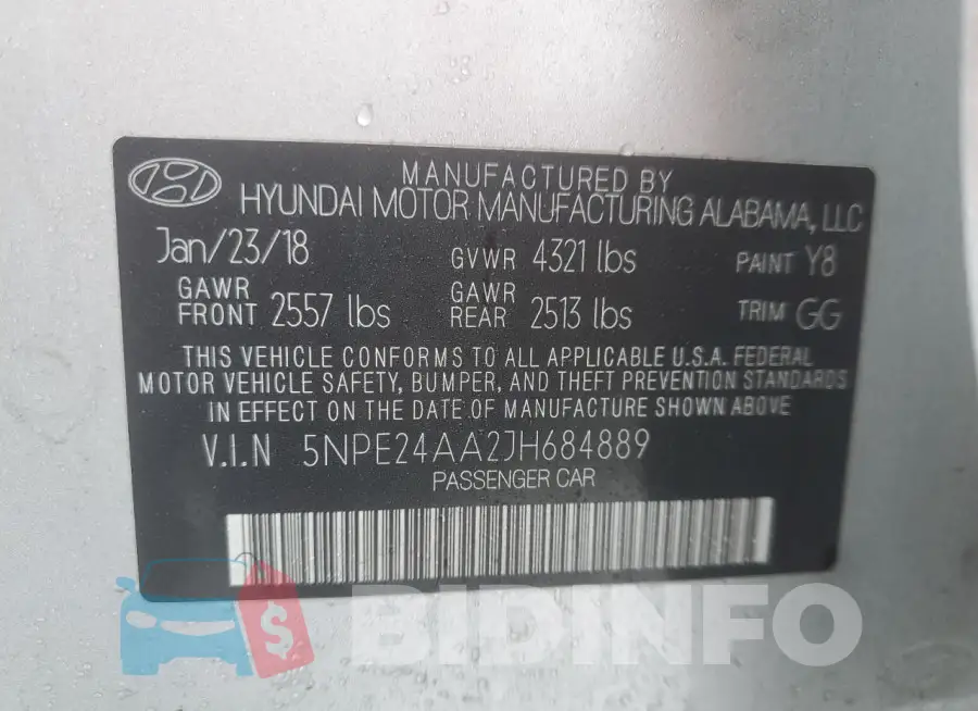 5NPE24AA2JH684889 Photo# 13