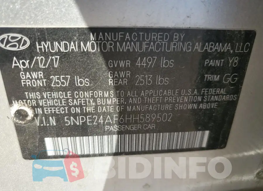 5NPE24AF6HH589502 Photo# 12