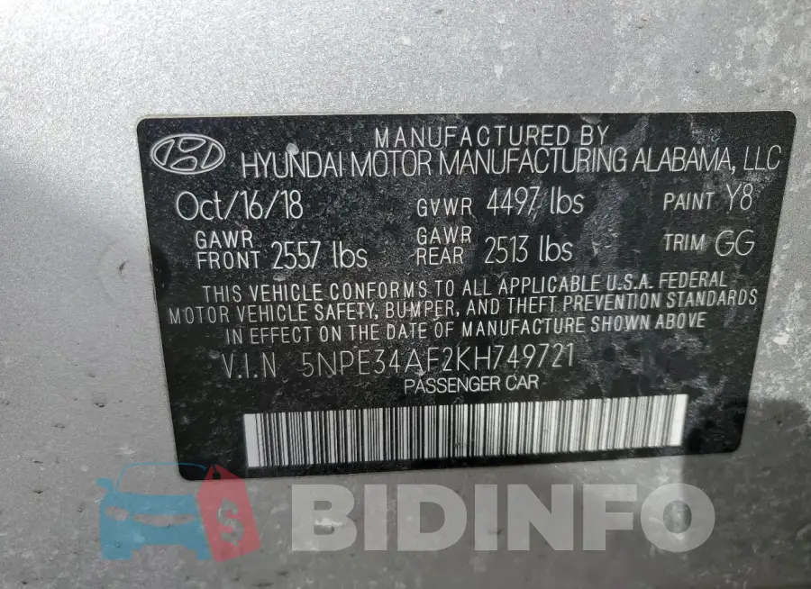 5NPE34AF2KH749721 Photo# 12