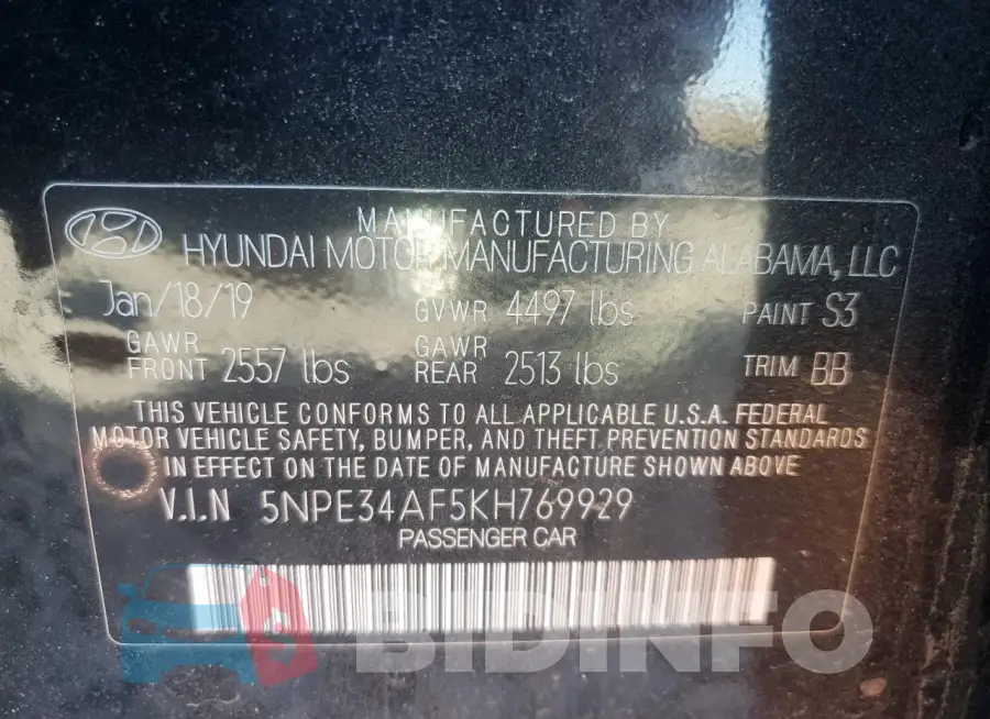 5NPE34AF5KH769929 Photo# 12