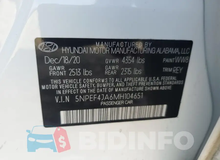 5NPEF4JA6MH104651 Photo# 12