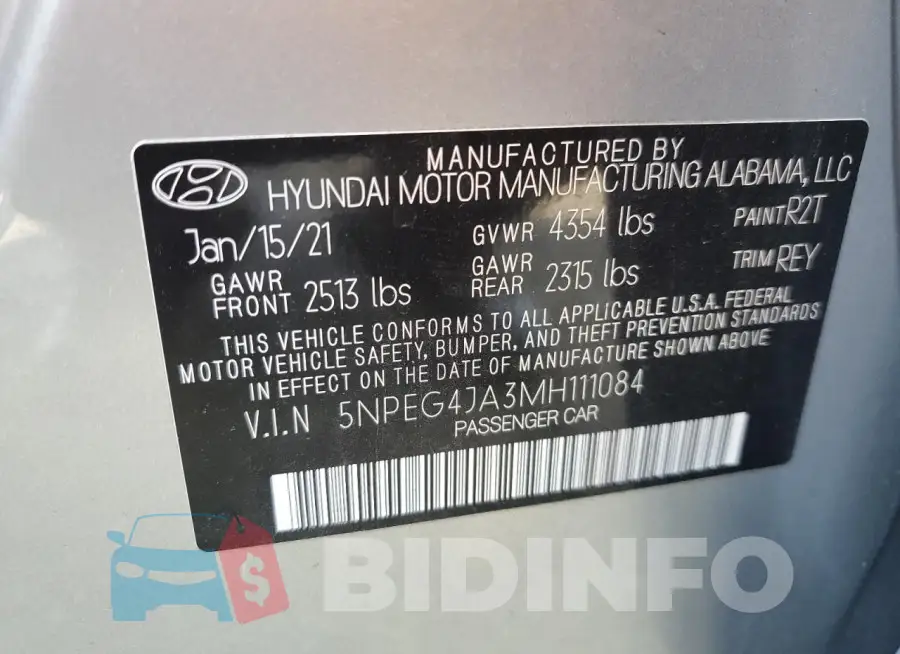5NPEG4JA3MH111084 Photo# 12