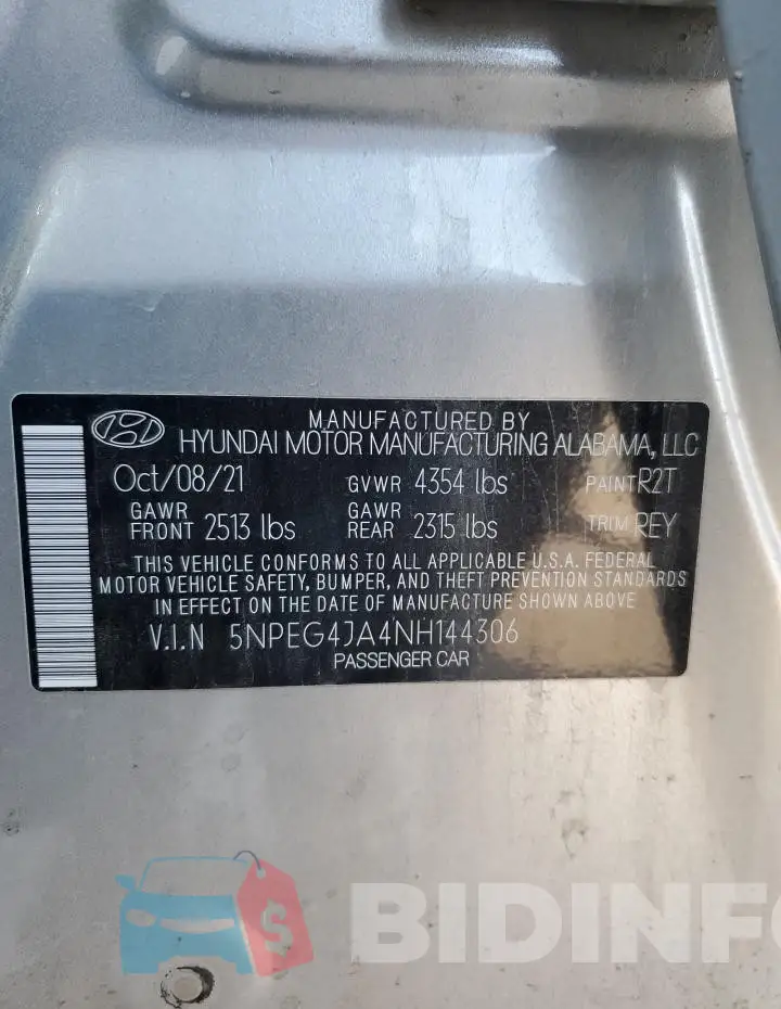 5NPEG4JA4NH144306 Photo# 13