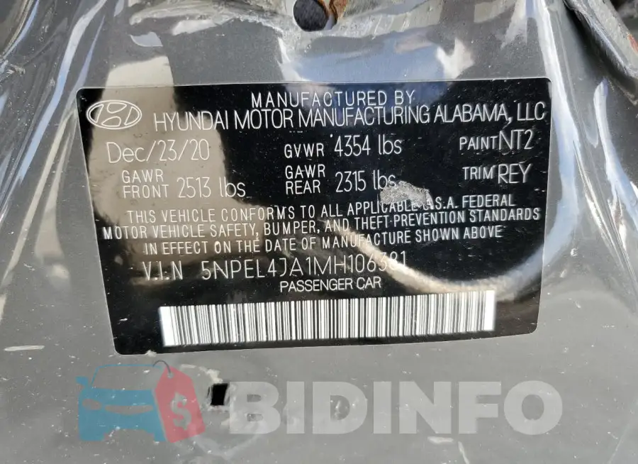 5NPEL4JA1MH106381 Photo# 13