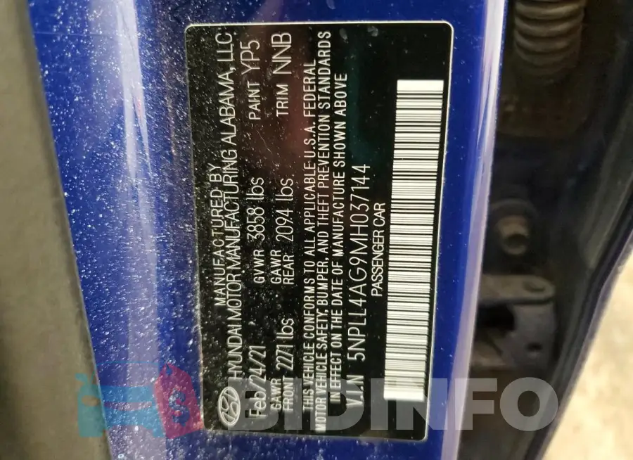 5NPLL4AG9MH037144 Photo# 12