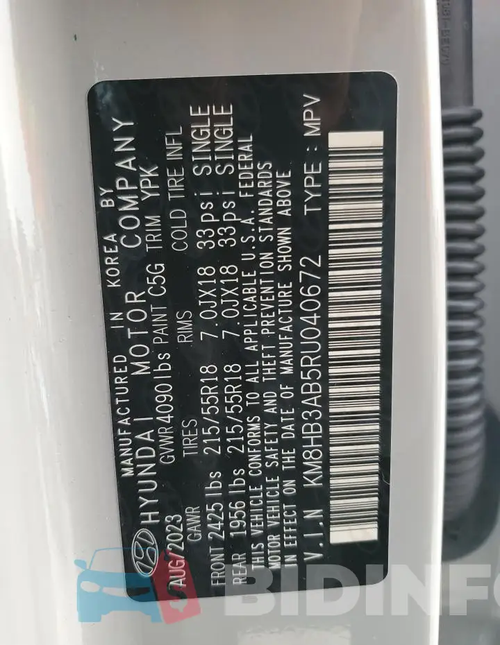 KM8HB3AB5RU040672 Photo# 13