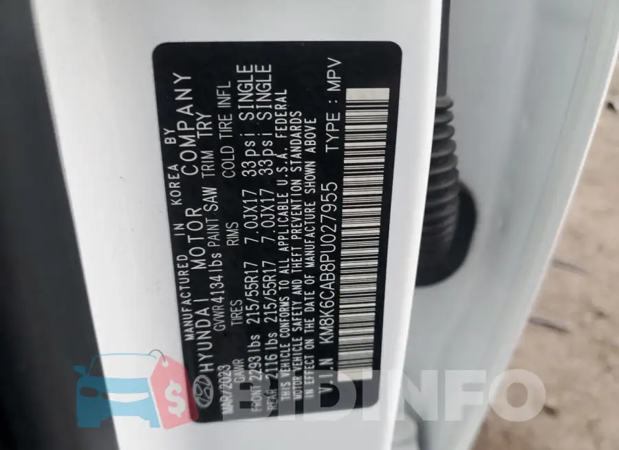 KM8K6CAB8PU027955 Photo# 14