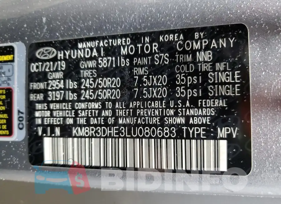 KM8R3DHE3LU080683 Photo# 14