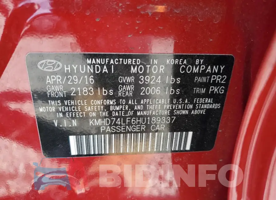 KMHD74LF6HU189337 Photo# 13