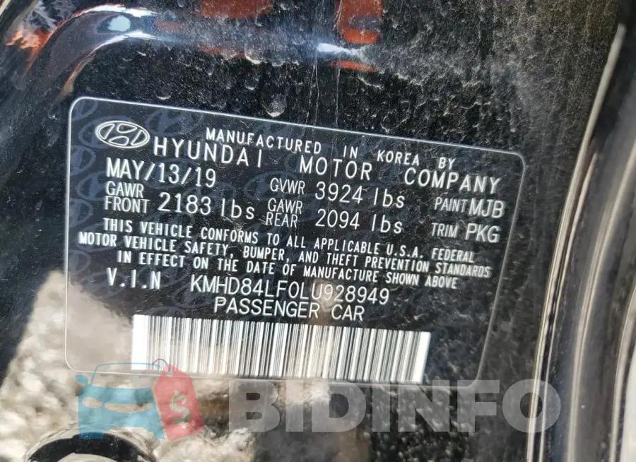 KMHD84LF0LU928949 Photo# 13