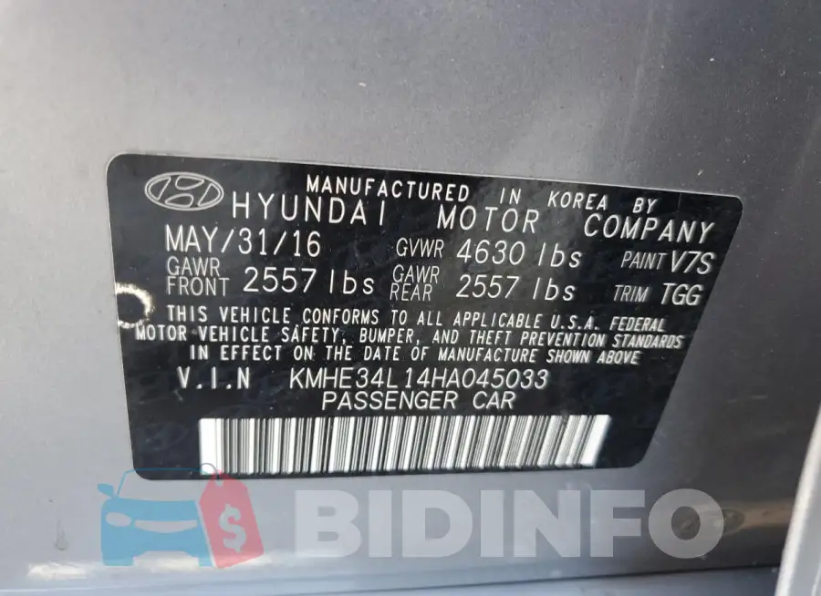 KMHE34L14HA045033 Photo# 12