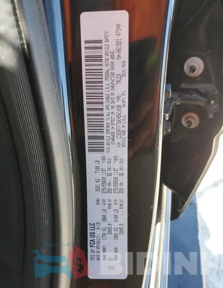 1C6SRFFT6KN561030 Photo# 12