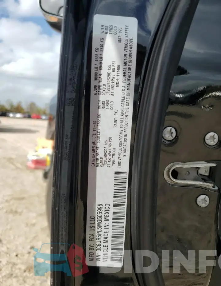 3C6UR5PL5MG505996 Photo# 13