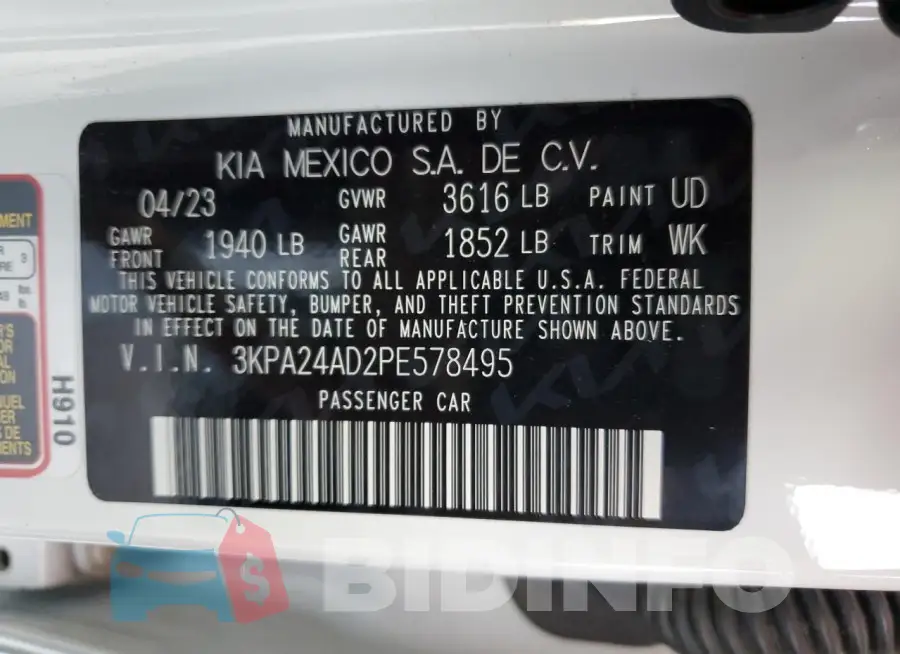 3KPA24AD2PE578495 Photo# 13