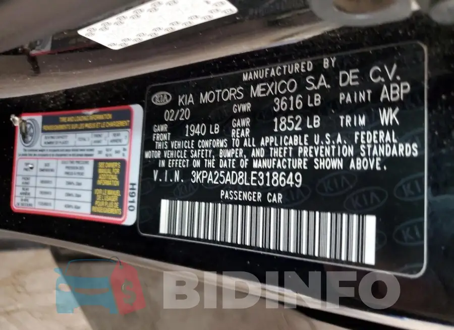 3KPA25AD8LE318649 Photo# 12