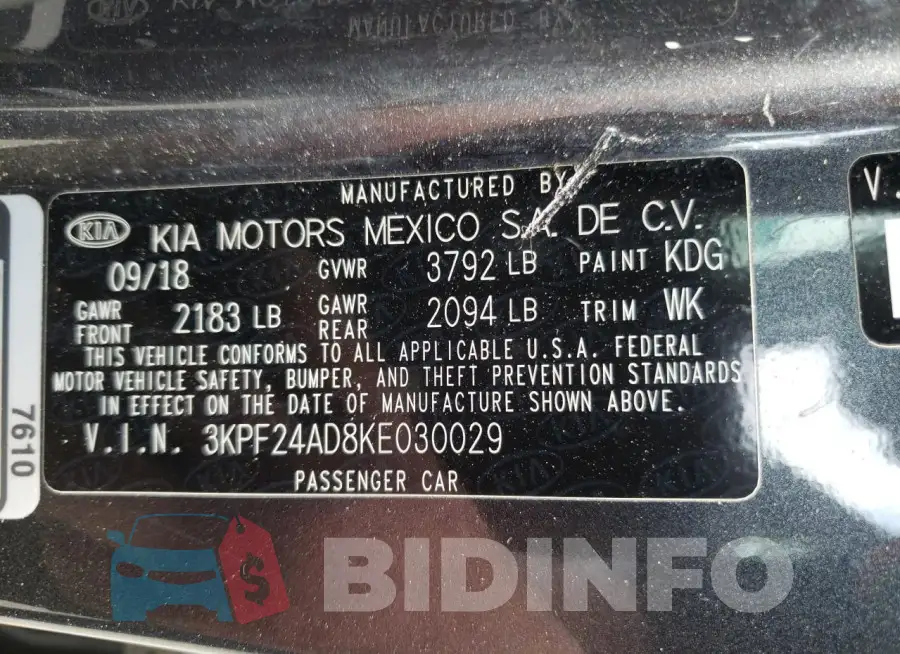 3KPF24AD8KE030029 Photo# 12