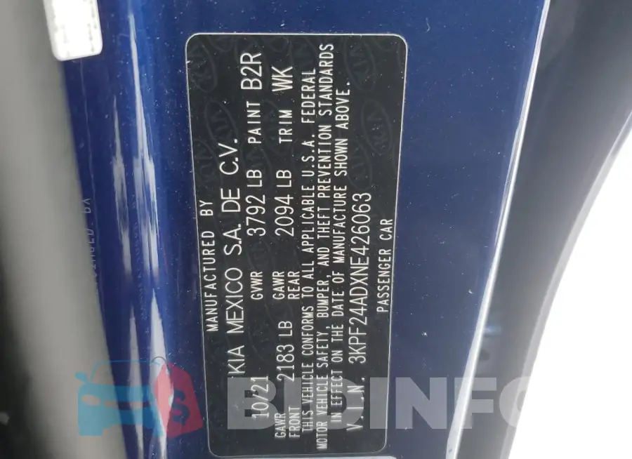 3KPF24ADXNE426063 Photo# 13